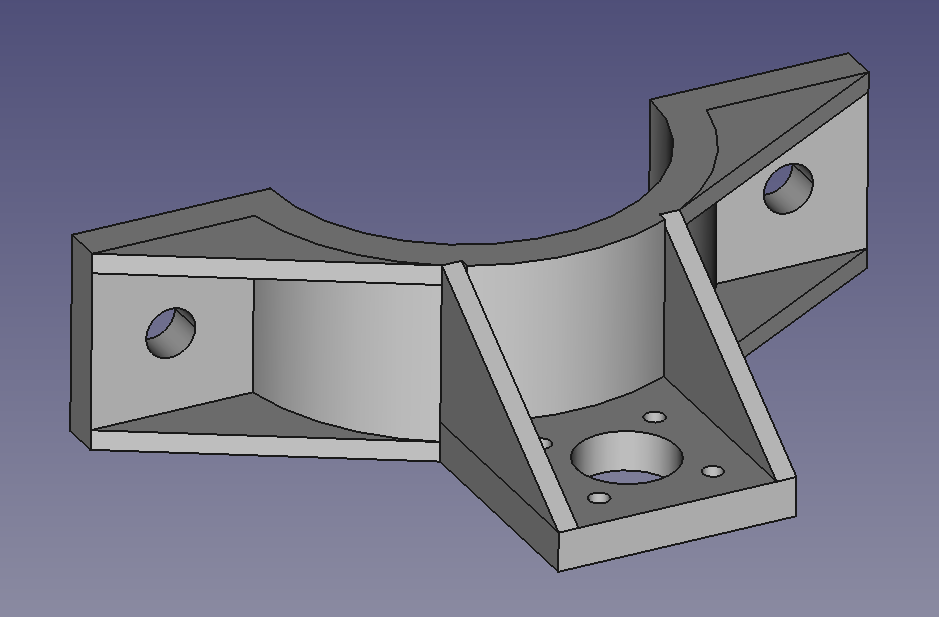 3D model of the completed coupling loop bracket.